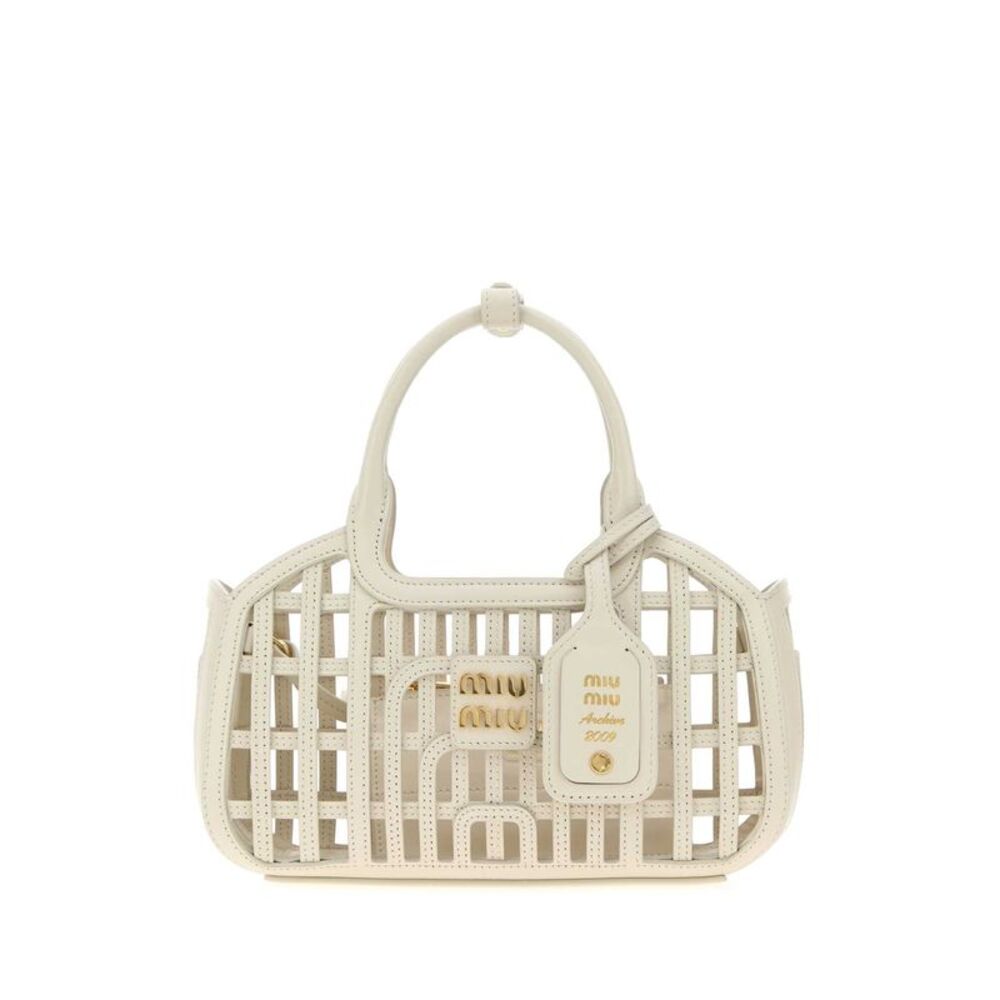 Miu Miu Women Chalk Leather Handbag
